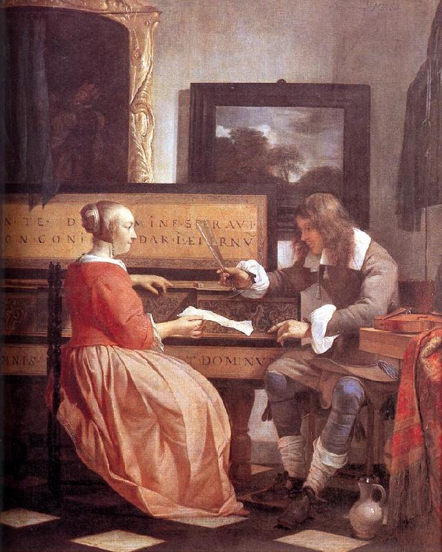METSU, Gabriel Man and Woman Sitting at the Virginal f oil painting image
